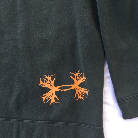 Men’s Under Armour Army Green Pullover Sweatshirt with Hood, size 2XL - Picture 4 of 6